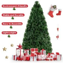 Costway Pre-Lit Fiber Optic Artificial PVC Christmas Tree 6Ft -Christmas Trees Sales Store unnamed file 6183