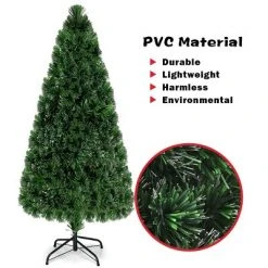 Costway Pre-Lit Fiber Optic Artificial PVC Christmas Tree 6Ft -Christmas Trees Sales Store unnamed file 6184
