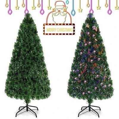 Costway Pre-Lit Fiber Optic Artificial PVC Christmas Tree 6Ft 7 Costway Pre-Lit Fiber Optic Artificial PVC Christmas Tree 6Ft - Image 7