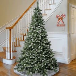 National Tree Company Unlit Snowy Oakley Hills Artificial Christmas Tree with Pinecones