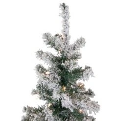 Northlight 6' Pre-Lit Slim Flocked Pine Artificial Christmas Tree, Clear Lights -Christmas Trees Sales Store unnamed file 6200