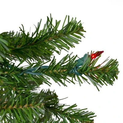 Northlight 6.5' Pre-Lit Canadian Pine Artificial Pencil Christmas Tree - Multi Lights 3 Northlight 6.5' Pre-Lit Canadian Pine Artificial Pencil Christmas Tree - Multi Lights - Image 3