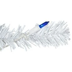 Northlight 6.5' Pre-Lit Woodbury White Pine Pencil Artificial Christmas Tree, Blue Lights
