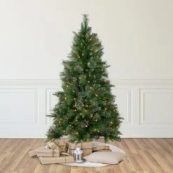 Northlight 4.5' Pre-Lit Kingston Cashmere Pine Artificial Christmas Tree, Warm White LED Lights