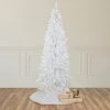 Northlight 6.5' Pre-Lit Pencil White Georgian Pine Artificial Christmas Tree, Warm White LED Lights