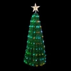 Northlight 4' Green Color Changing Multiple Function Pop Up Artificial Outdoor Christmas Tree