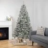 Northlight 6.5' Pre-Lit Flocked Madison Pine Artificial Christmas Tree, Multi Lights