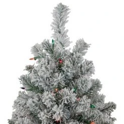 Northlight 6.5' Pre-Lit Flocked Madison Pine Artificial Christmas Tree, Multi Lights -Christmas Trees Sales Store unnamed file 6283
