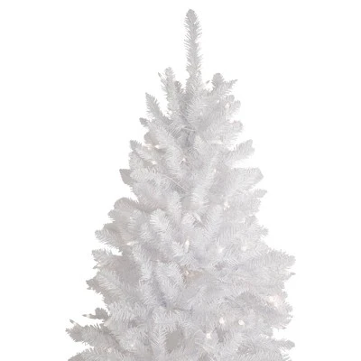 Northlight 7.5' Pre-Lit Rapids White Pine Pencil Artificial Christmas Tree, Clear Lights 1 Northlight 7.5' Pre-Lit Rapids White Pine Pencil Artificial Christmas Tree, Clear Lights
