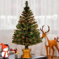 National Tree Company 48" Fiber Optic Fireworks Evergreen Tree