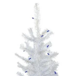 Northlight 2' Pre-Lit Woodbury White Pine Slim Artificial Christmas Tree, Blue Lights