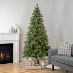 Northlight 6.5' Pre-Lit Kingston Cashmere Pine Artificial Christmas Tree, Clear Lights