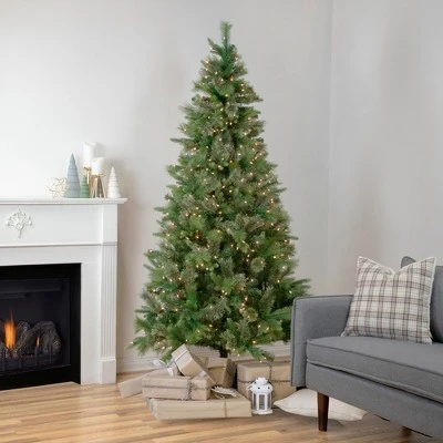 Northlight 6.5' Pre-Lit Kingston Cashmere Pine Artificial Christmas Tree, Clear Lights 1 Northlight 6.5' Pre-Lit Kingston Cashmere Pine Artificial Christmas Tree, Clear Lights