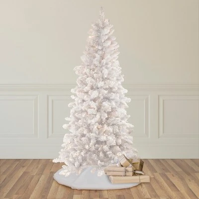 Northlight 6.5' Pre-Lit Medium Flocked Norway Pine Artificial Christmas Tree, Warm White LED Lights 1 Northlight 6.5' Pre-Lit Medium Flocked Norway Pine Artificial Christmas Tree, Warm White LED Lights