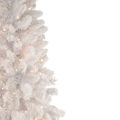 Northlight 6.5' Pre-Lit Medium Flocked Norway Pine Artificial Christmas Tree, Warm White LED Lights 3 Northlight 6.5' Pre-Lit Medium Flocked Norway Pine Artificial Christmas Tree, Warm White LED Lights - Image 3