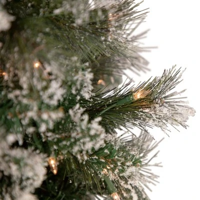 Northlight 7.5' Pre-lit Snow Valley Pine Artificial Christmas Tree, Clear Lights 2 Northlight 7.5' Pre-lit Snow Valley Pine Artificial Christmas Tree, Clear Lights - Image 2