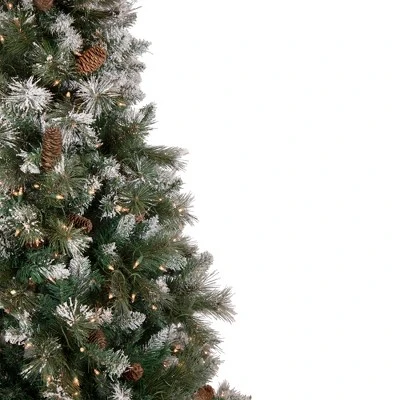 Northlight 7.5' Pre-lit Snow Valley Pine Artificial Christmas Tree, Clear Lights 3 Northlight 7.5' Pre-lit Snow Valley Pine Artificial Christmas Tree, Clear Lights - Image 3
