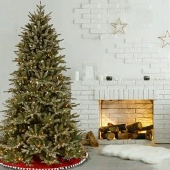 National Tree Company 7.5 ft. Frosted Geneva Tree with Clear Lights