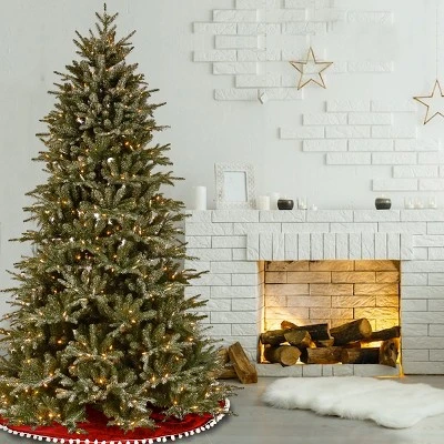 National Tree Company 7.5 ft. Frosted Geneva Tree with Clear Lights 1 National Tree Company 7.5 ft. Frosted Geneva Tree with Clear Lights