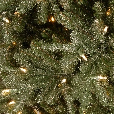 National Tree Company 7.5 ft. Frosted Geneva Tree with Clear Lights 2 National Tree Company 7.5 ft. Frosted Geneva Tree with Clear Lights - Image 2