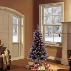 4ft Pre-Lit Fashion Artificial Christmas Tree Purple - Puleo