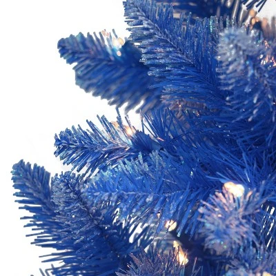 6.5ft Puleo Pre-Lit Blue Artificial Christmas Tree Clear Lights 2 6.5ft Puleo Pre-Lit Blue Artificial Christmas Tree Clear Lights - Image 2