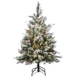 4.5ft National Tree Company Pre-lit Artificial Christmas Tree Snowy Bedford Pine 450 Clear Lights