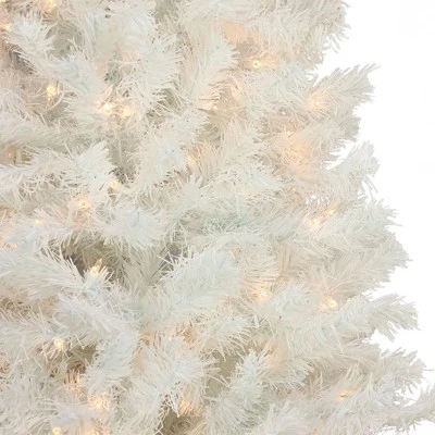 National Tree Company 4 Foot Full Bodied Flocked Prelit Artificial Christmas Holiday Tree with 200 Clear Lights, 311 Branch Tips, & Metal Stand, White 2 National Tree Company 4 Foot Full Bodied Flocked Prelit Artificial Christmas Holiday Tree with 200 Clear Lights, 311 Branch Tips, & Metal Stand, White - Image 2