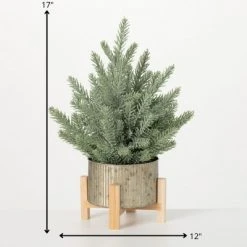 Sullivans Artificial Evergreen Tree In Raised Pot Green 17"H -Christmas Trees Sales Store unnamed file 655