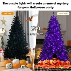Costway 6ft Pre-lit PVC Christmas Halloween Tree Black w/ 250 Purple LED Lights 13 Costway 6ft Pre-lit PVC Christmas Halloween Tree Black w/ 250 Purple LED Lights -Christmas Trees Sales Store unnamed file 6571