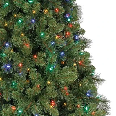 Home Heritage 7 Foot PreLit Artificial Cascade Pine Christmas Holiday Tree and Golden Metal Reliable Rotating Stand with On/Off Switch 2 Home Heritage 7 Foot PreLit Artificial Cascade Pine Christmas Holiday Tree and Golden Metal Reliable Rotating Stand with On/Off Switch - Image 2