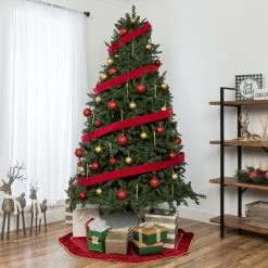 Best Choice Products Hinged Douglas Full Fir Artificial Christmas Tree Holiday Decoration w/ Foldable Metal Stand