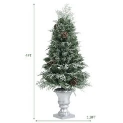 Costway 4ft Pre-lit Snowy Christmas Entrance Tree w/ 100 LED Lights & Pine Cones 11 Costway 4ft Pre-lit Snowy Christmas Entrance Tree w/ 100 LED Lights & Pine Cones -Christmas Trees Sales Store unnamed file 6598