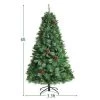 Costway 6ft 7ft8ft Unlit Hinged PVC Artificial Christmas Pine Tree with Red Berries