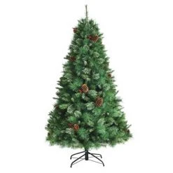 Costway 6ft 7ft8ft Unlit Hinged PVC Artificial Christmas Pine Tree with Red Berries -Christmas Trees Sales Store unnamed file 6620