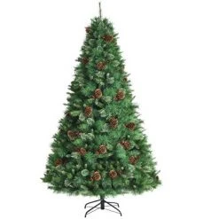 Costway 6ft 7ft8ft Unlit Hinged PVC Artificial Christmas Pine Tree with Red Berries -Christmas Trees Sales Store unnamed file 6622
