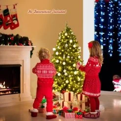 Costway 5ft Pre-lit PVC Christmas Fir Tree Hinged 8 Flash Modes -Christmas Trees Sales Store unnamed file 6625