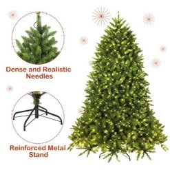 Costway 5ft Pre-lit PVC Christmas Fir Tree Hinged 8 Flash Modes -Christmas Trees Sales Store unnamed file 6630