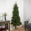 Northlight 6.5' Pre-Lit Medium Beaver Pine Artificial Christmas Wall Tree, Clear Lights