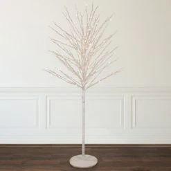 Northlight 5' White LED Lighted Christmas Twig Tree - Warm White Lights