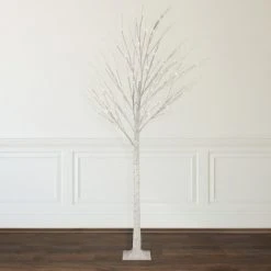 Northlight 6' LED Lighted White Christmas Twig Tree - Warm White Lights