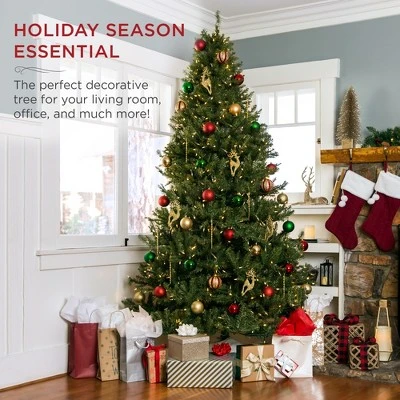 Best Choice Products Pre-Lit Hinged Douglas Full Fir Artificial Christmas Tree Holiday Decoration 1 Best Choice Products Pre-Lit Hinged Douglas Full Fir Artificial Christmas Tree Holiday Decoration