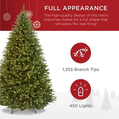 Best Choice Products Pre-Lit Hinged Douglas Full Fir Artificial Christmas Tree Holiday Decoration 2 Best Choice Products Pre-Lit Hinged Douglas Full Fir Artificial Christmas Tree Holiday Decoration - Image 2