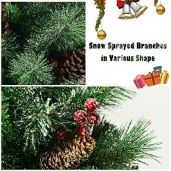 Costway Set of 2 Christmas Entrance Tree 4ft w/Pine Cones Red Berries & Glitter Branches 16 Costway Set of 2 Christmas Entrance Tree 4ft w/Pine Cones Red Berries & Glitter Branches -Christmas Trees Sales Store unnamed file 6732