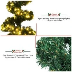 Costway 4FT Pre-lit Spiral Artificial Christmas Entrance Tree w/ Lights & Retro Urn Base 17 Costway 4FT Pre-lit Spiral Artificial Christmas Entrance Tree w/ Lights & Retro Urn Base -Christmas Trees Sales Store unnamed file 6773