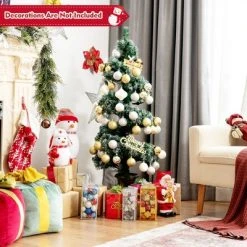 Costway Set of 2 Pre-lit Spiral Snowy Artificial Christmas Entrance Tree 4FT w/ 364 Tips -Christmas Trees Sales Store unnamed file 6777