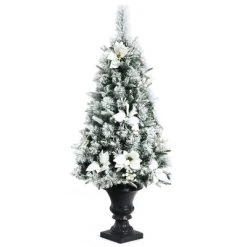 Costway Set of 2 Pre-lit Snowy Christmas Entrance Tree 4FT w/ 100 LED Lights -Christmas Trees Sales Store unnamed file 6802