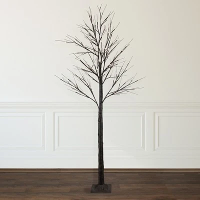 Northlight 6' LED Lighted Black Christmas Twig Tree - Warm White Lights 1 Northlight 6' LED Lighted Black Christmas Twig Tree - Warm White Lights