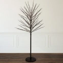 Northlight 5' Black LED Lighted Christmas Twig Tree - Warm White Lights