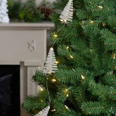 Northlight 6.5' LED Lighted White Mini Sisal Tree Christmas Garland - Warm White Lights 1 Northlight 6.5' LED Lighted White Mini Sisal Tree Christmas Garland - Warm White Lights